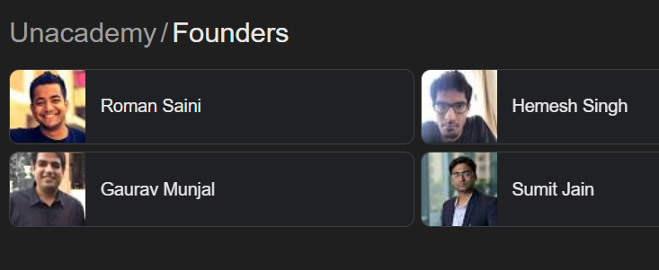 unacademy founder image pic roman saini , gaurav munjal , hemesh singh , sumit jain 